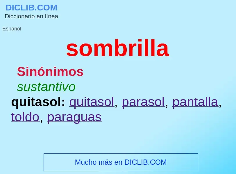 ¿Qué es sombrilla? - significado y definición