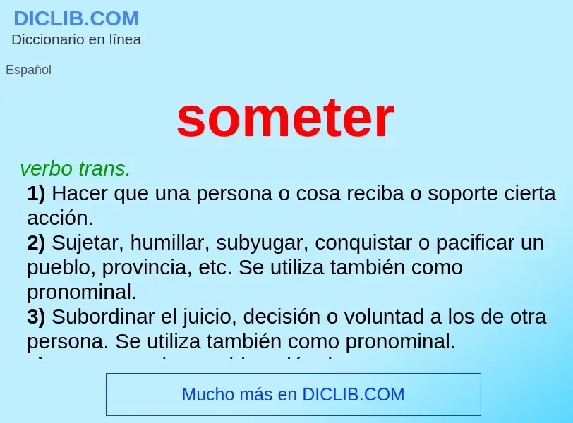 O que é someter - definição, significado, conceito