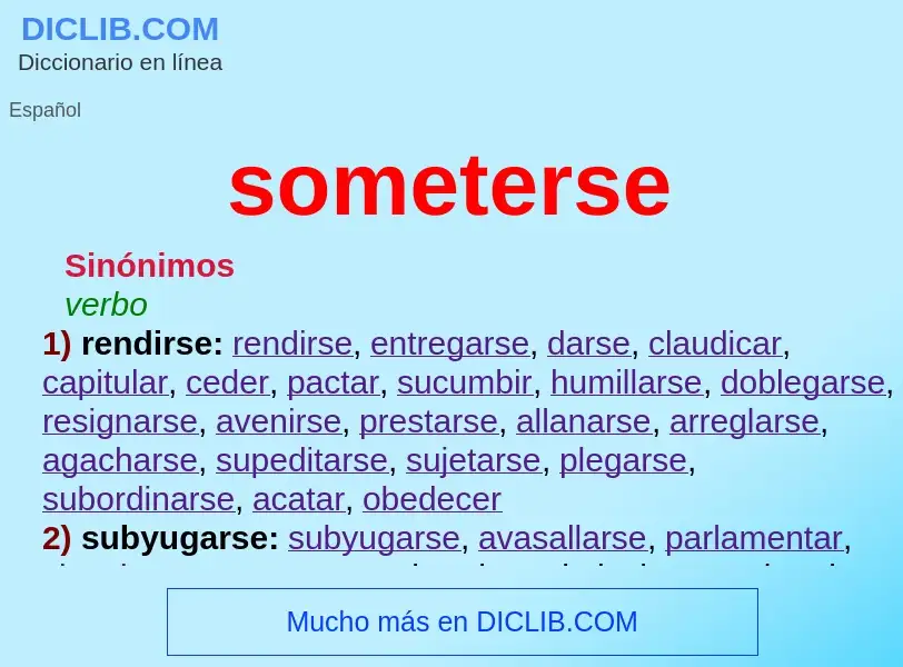 O que é someterse - definição, significado, conceito