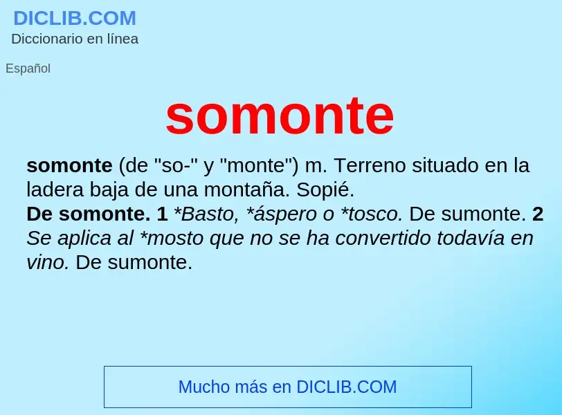 ¿Qué es somonte? - significado y definición