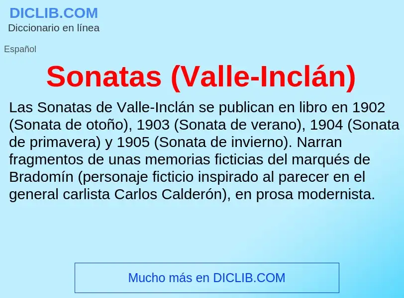 What is Sonatas (Valle-Inclán) - definition