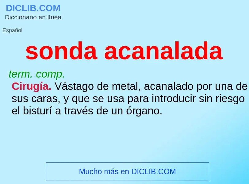 ¿Qué es sonda acanalada? - significado y definición