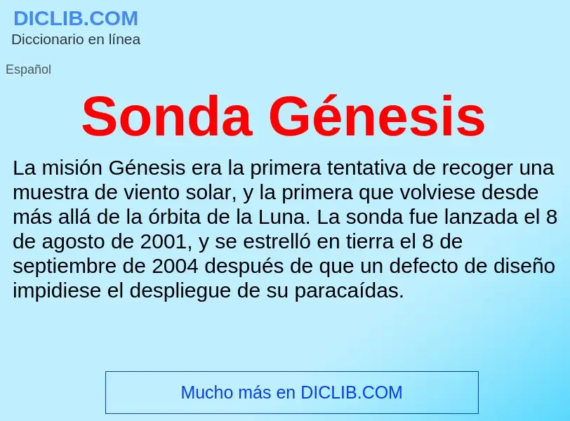 O que é Sonda Génesis - definição, significado, conceito