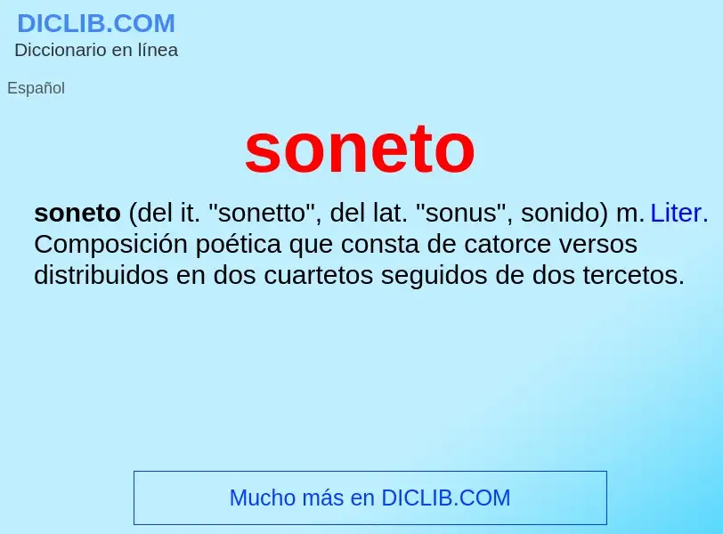 Was ist soneto - Definition