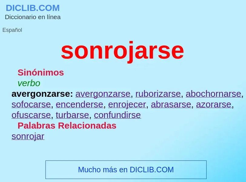 What is sonrojarse - definition