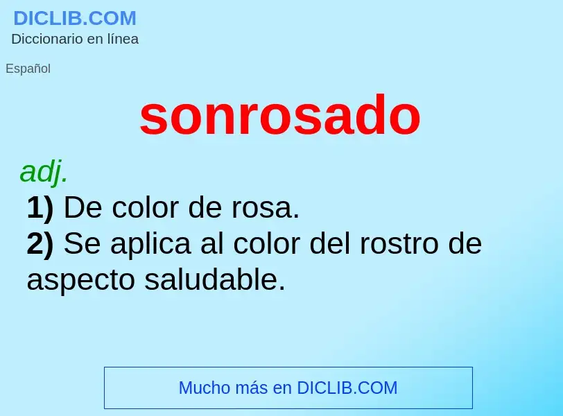 ¿Qué es sonrosado? - significado y definición