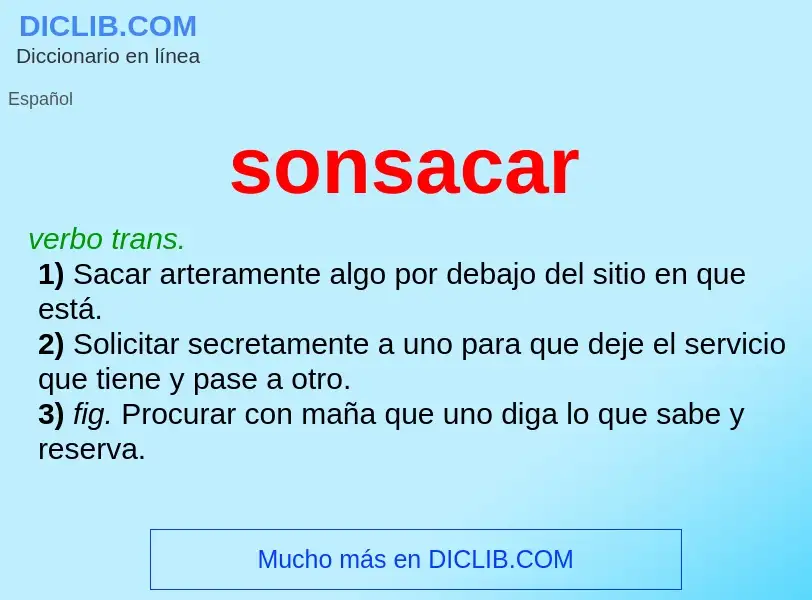 Wat is sonsacar - definition