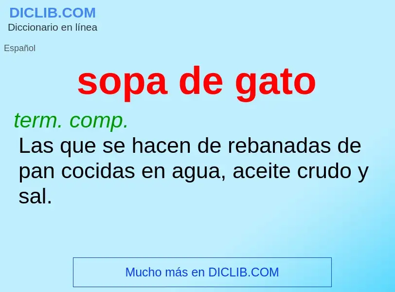 What is sopa de gato - meaning and definition