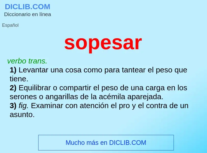 What is sopesar - definition