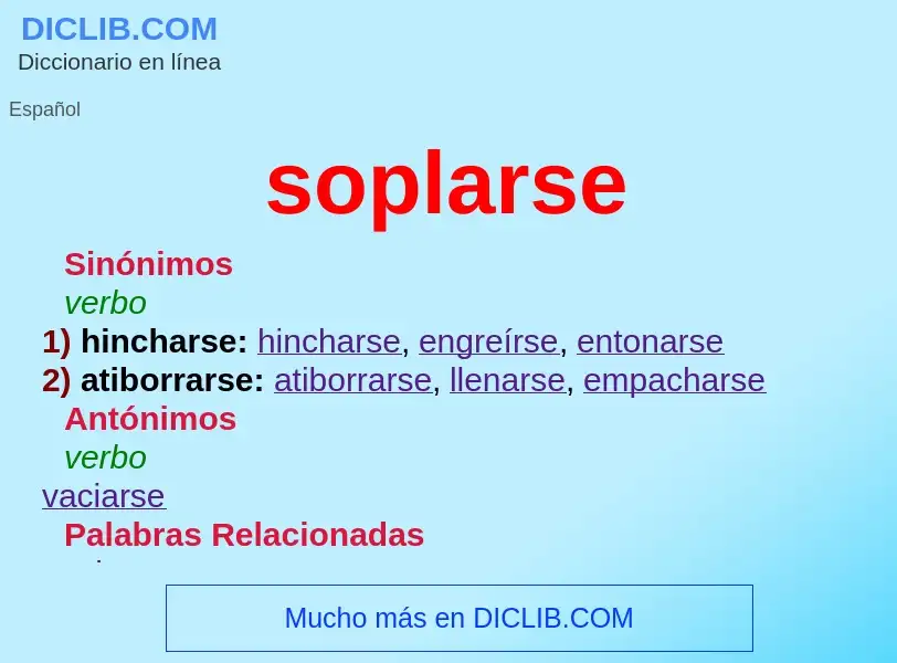 What is soplarse - meaning and definition