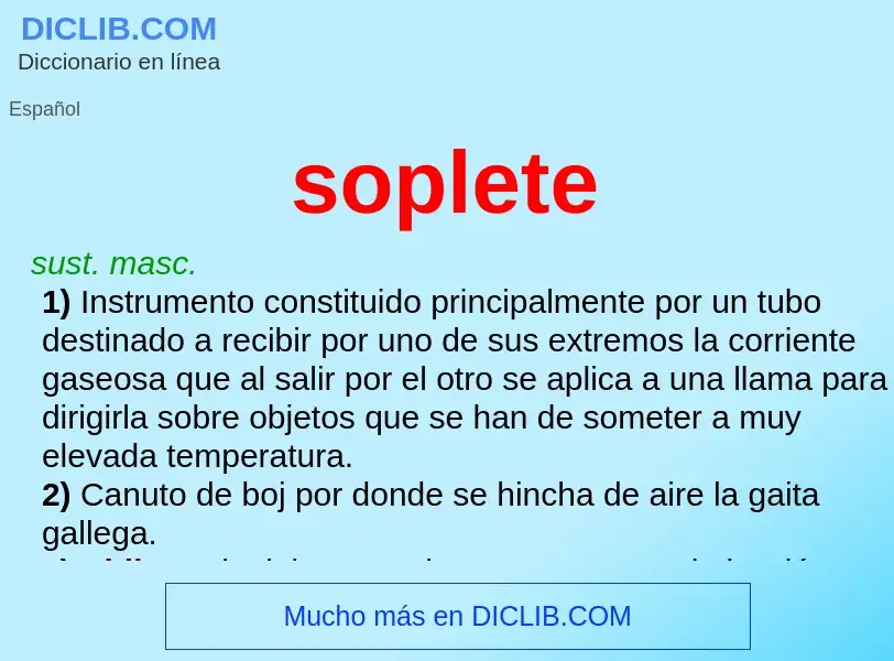 What is soplete - meaning and definition