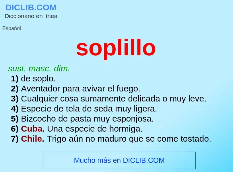 Wat is soplillo - definition