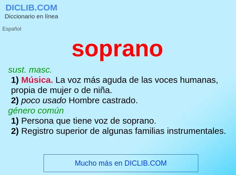 What is soprano - meaning and definition