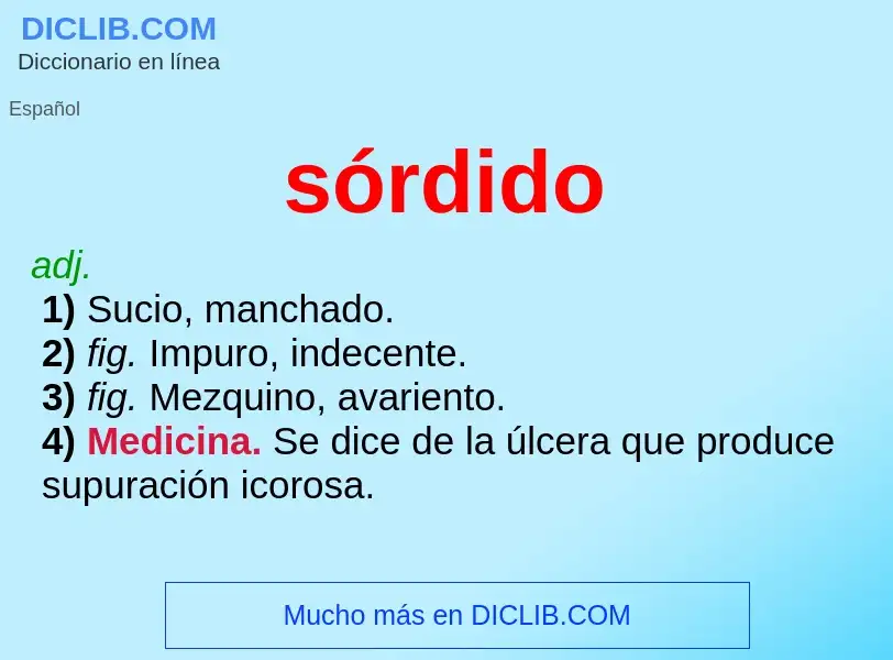 Wat is sórdido - definition