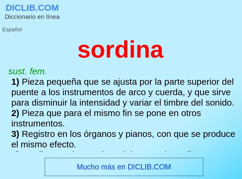 What is sordina - meaning and definition