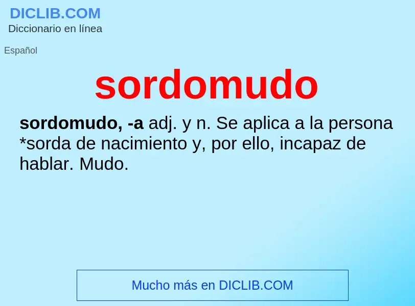 What is sordomudo - definition