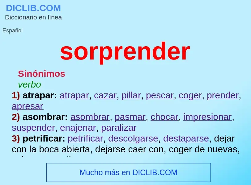 What is sorprender - meaning and definition