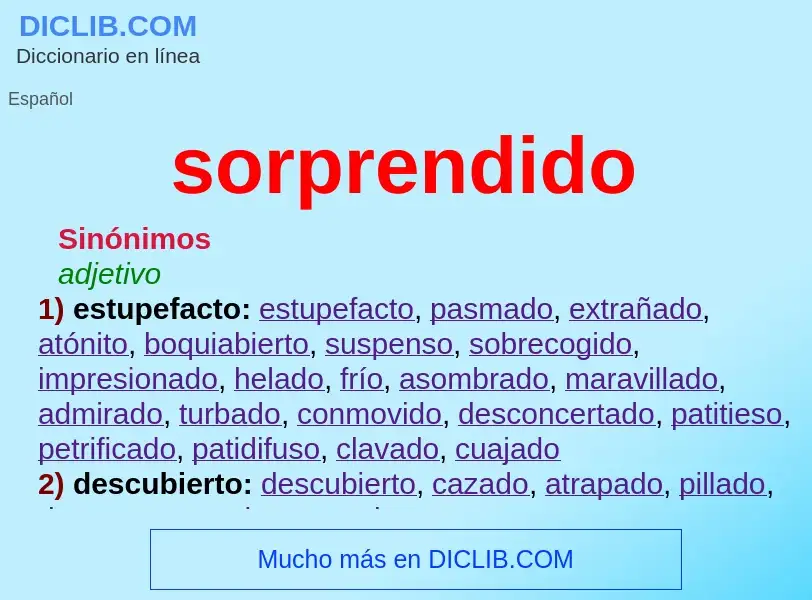 Was ist sorprendido - Definition