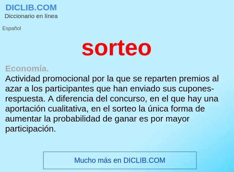 What is sorteo - meaning and definition