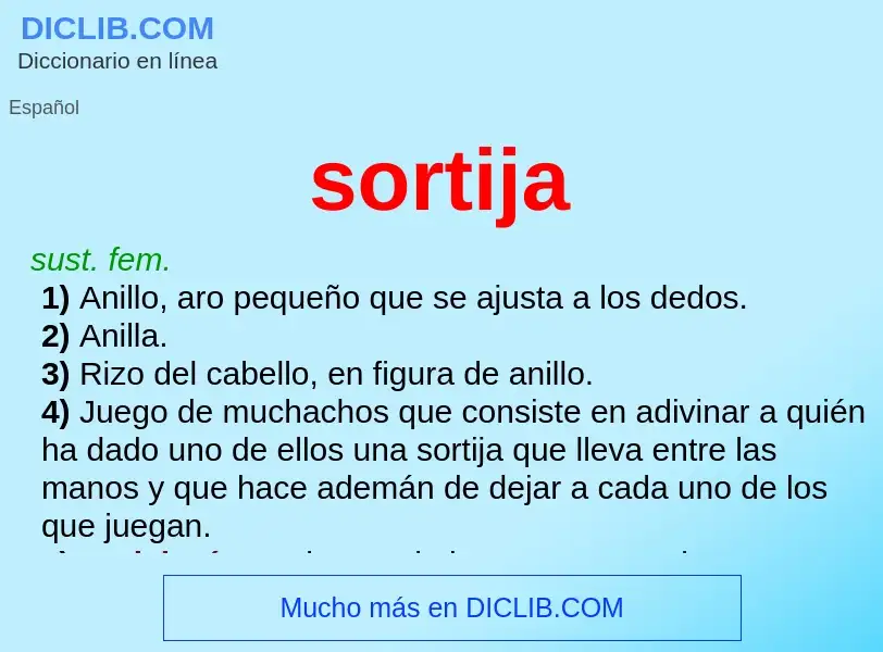 ¿Qué es sortija? - significado y definición