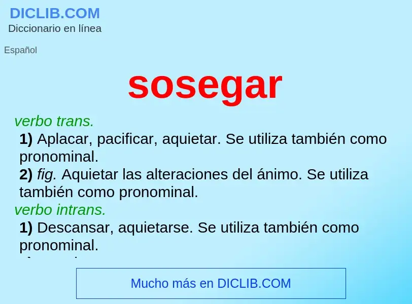 What is sosegar - definition