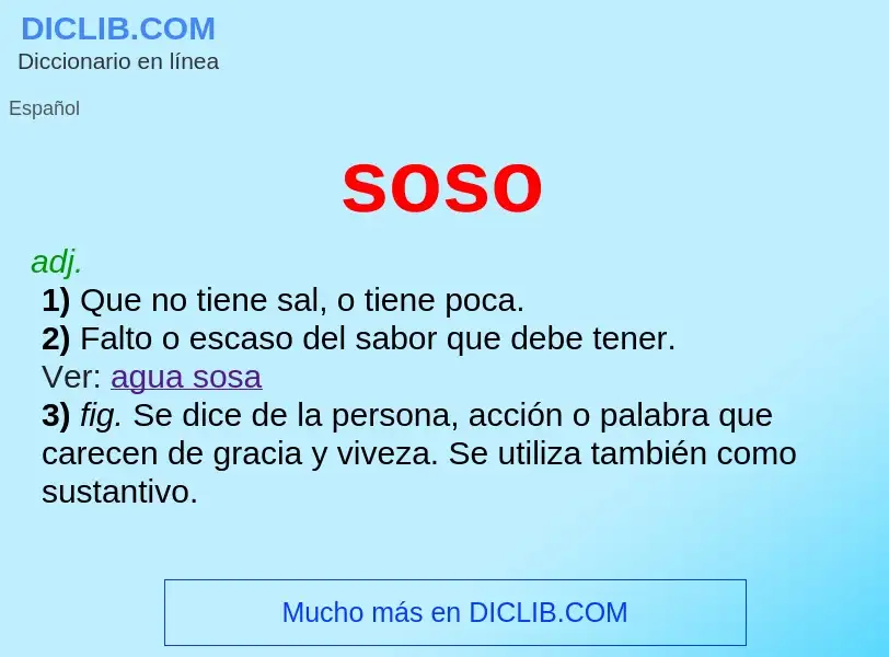 O que é soso - definição, significado, conceito