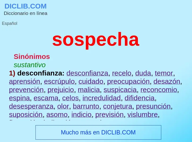 Che cos'è sospecha - definizione