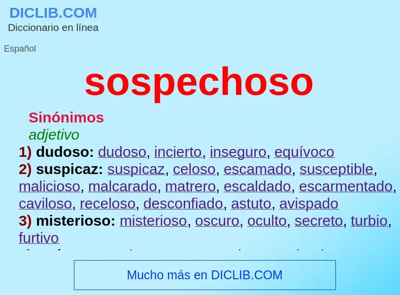 What is sospechoso - definition