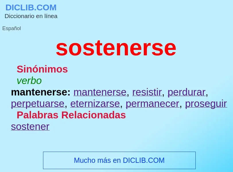 Was ist sostenerse - Definition