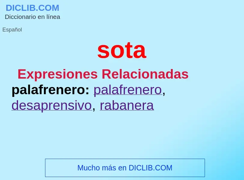 ¿Qué es sota? - significado y definición