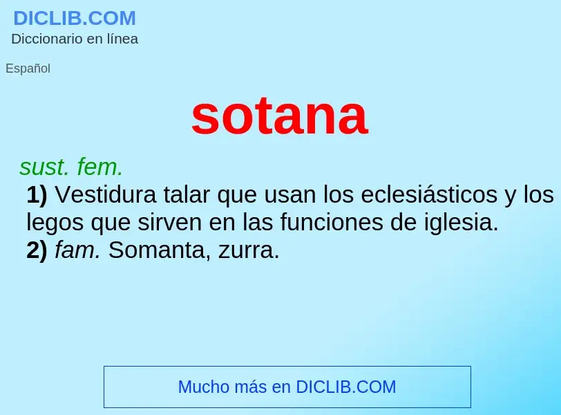 What is sotana - definition