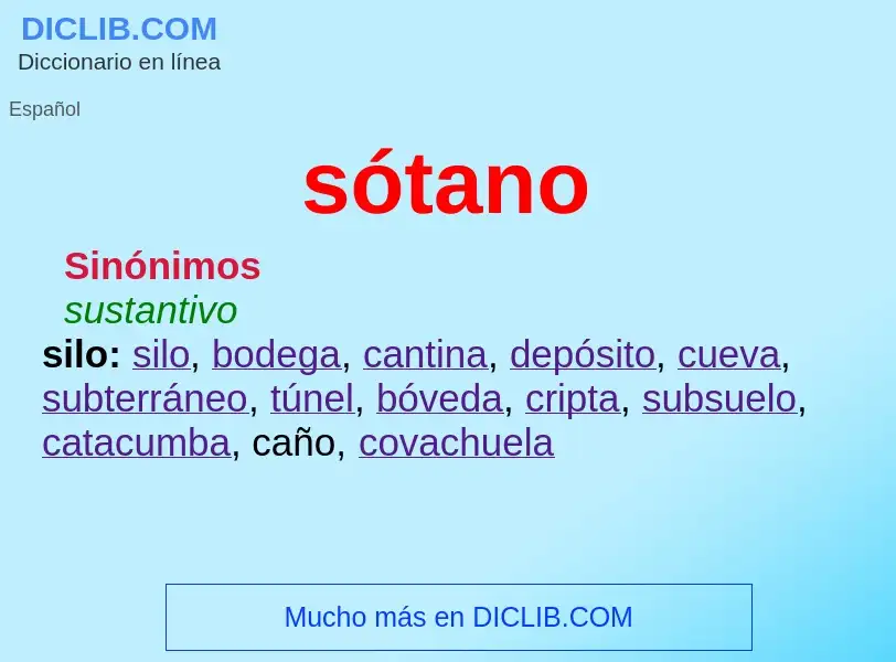 What is sótano - definition