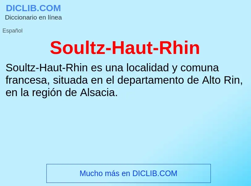 Wat is Soultz-Haut-Rhin - definition