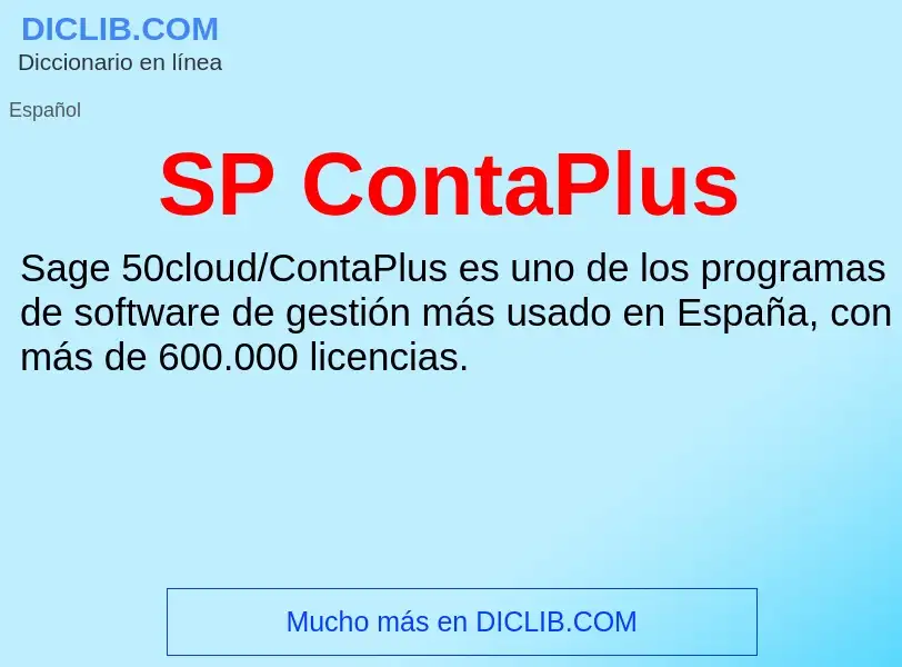 ¿Qué es SP ContaPlus? - significado y definición