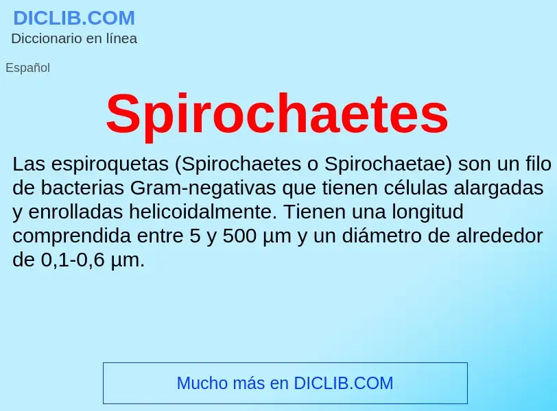 ¿Qué es Spirochaetes? - significado y definición