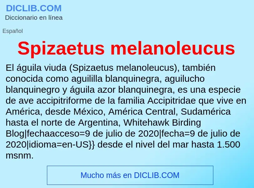 O que é Spizaetus melanoleucus - definição, significado, conceito