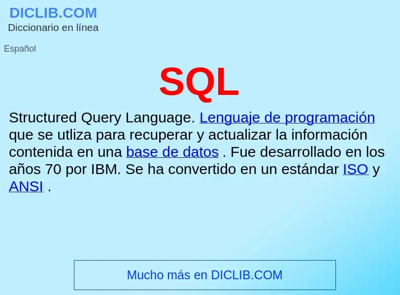 What is SQL - definition