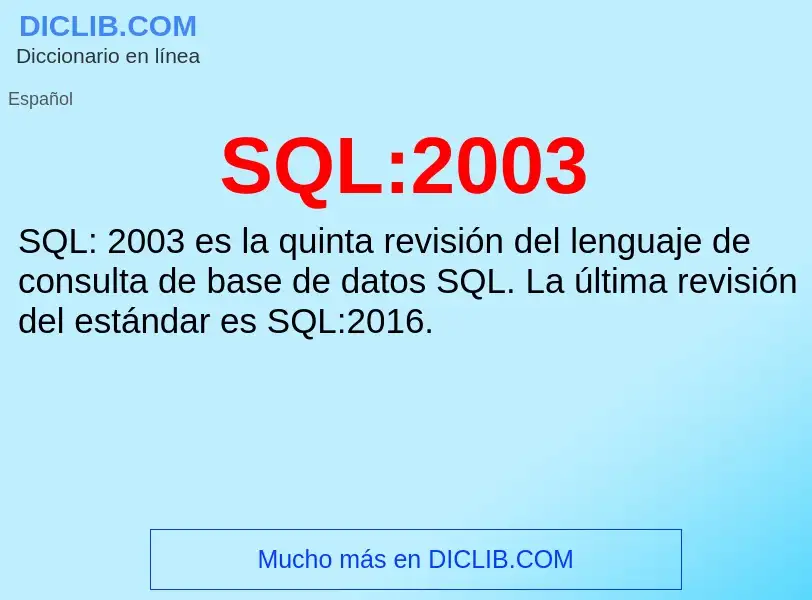 Что такое SQL:2003 - определение