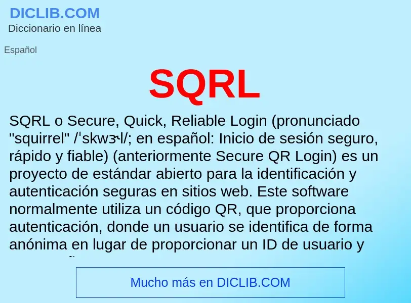 Что такое SQRL - определение