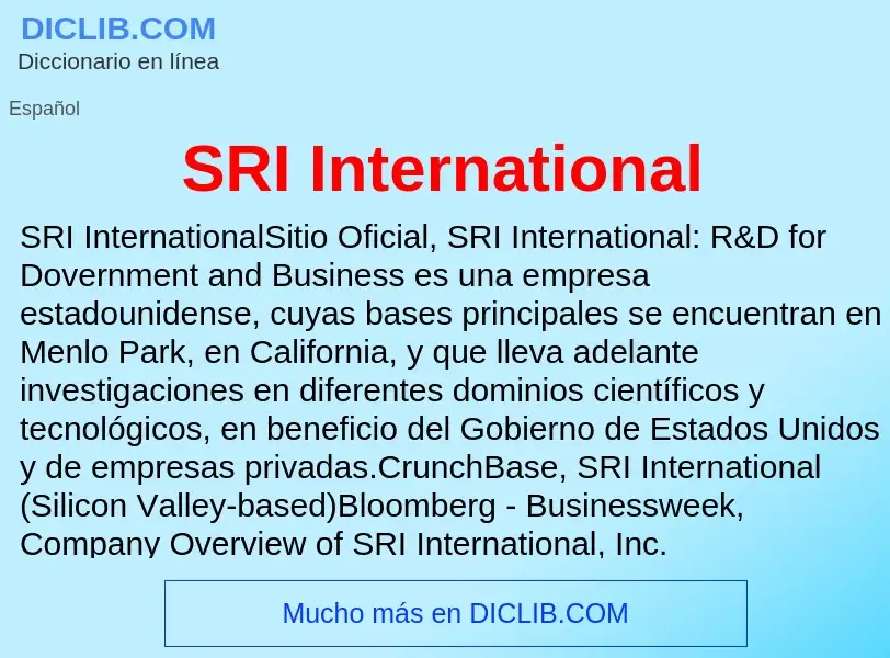 Что такое SRI International - определение