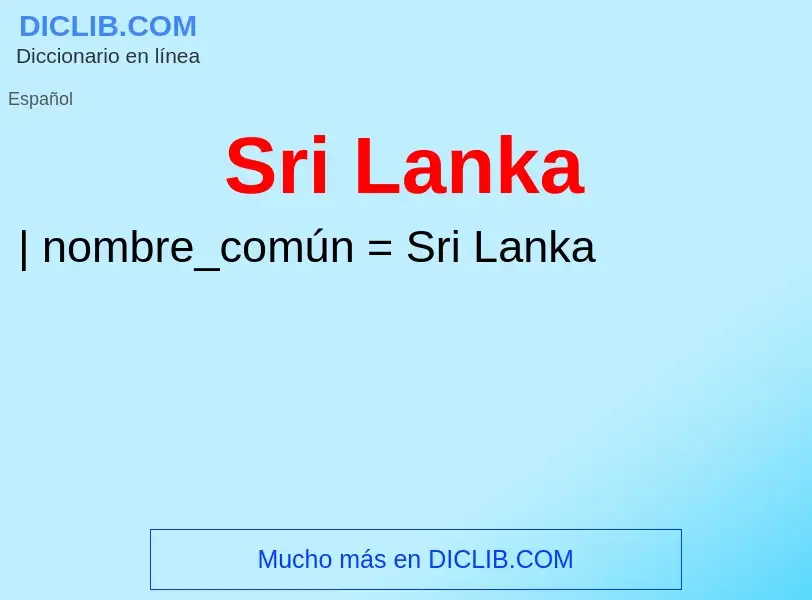 Che cos'è Sri Lanka - definizione