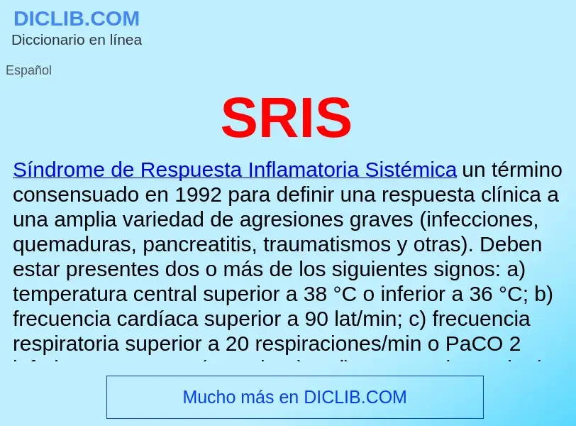 ¿Qué es SRIS? - significado y definición