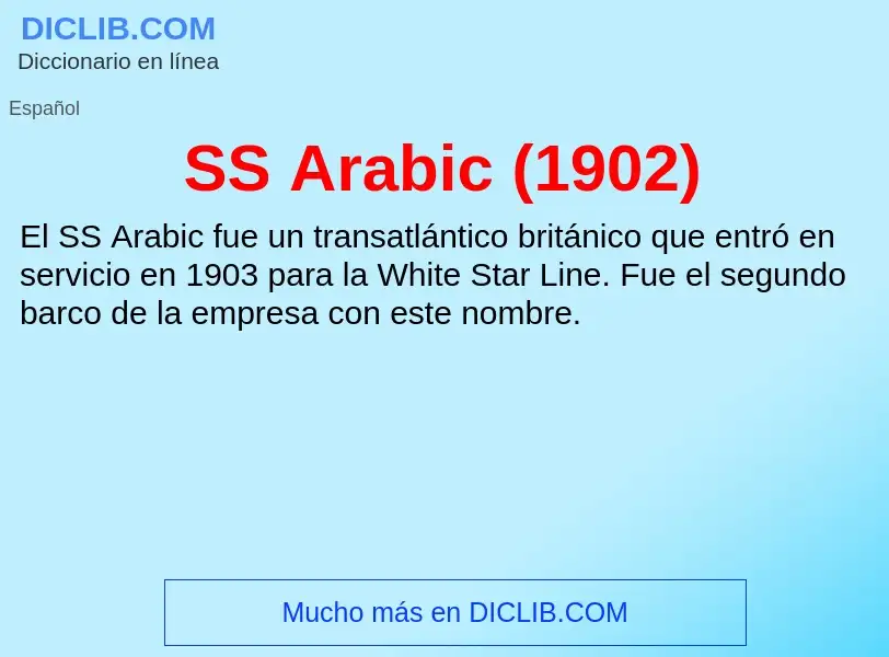 Что такое SS Arabic (1902) - определение