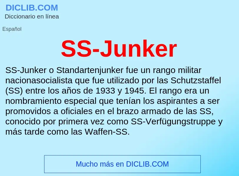 Что такое SS-Junker - определение