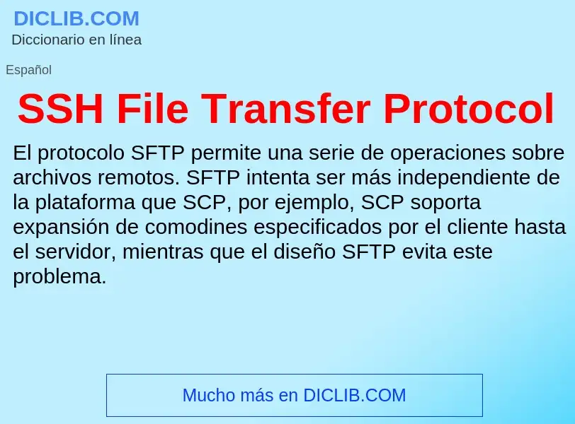 Что такое SSH File Transfer Protocol - определение