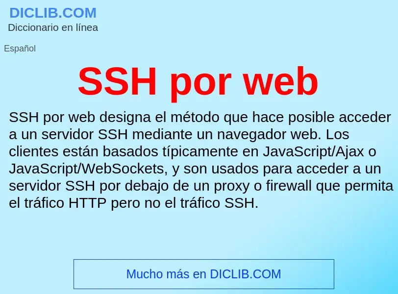 Что такое SSH por web - определение