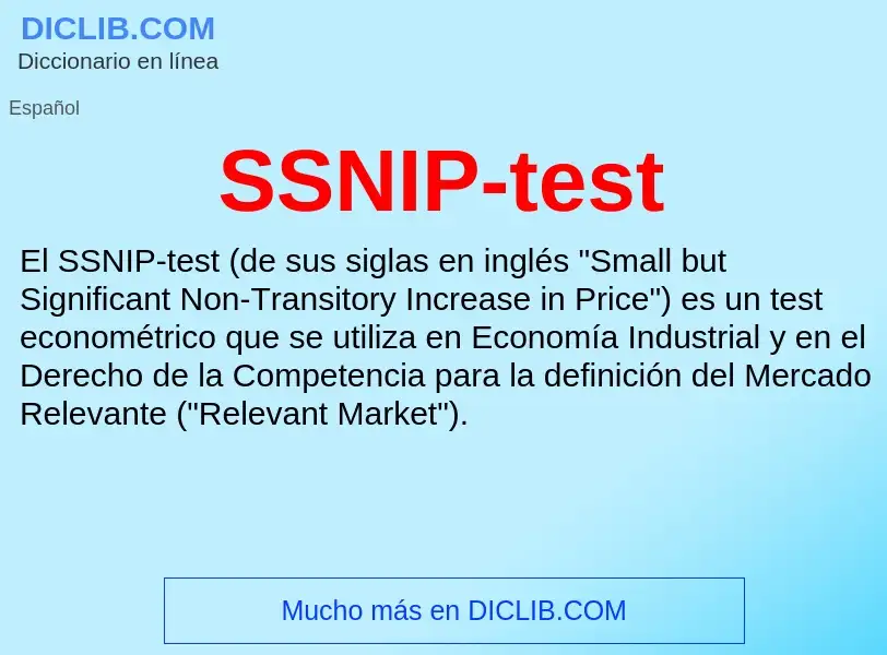 Что такое SSNIP-test - определение