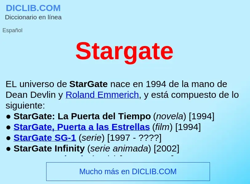 ¿Qué es Stargate ? - significado y definición