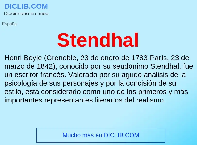 ¿Qué es Stendhal? - significado y definición