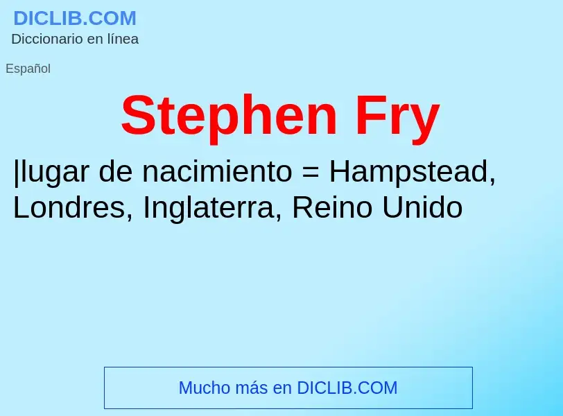 O que é Stephen Fry - definição, significado, conceito